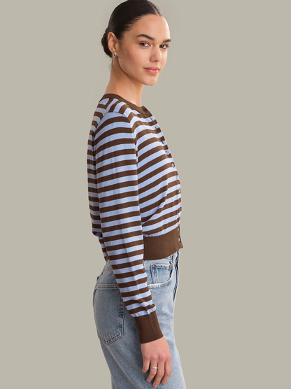 Harlow Stripe Button Down Cardigan
