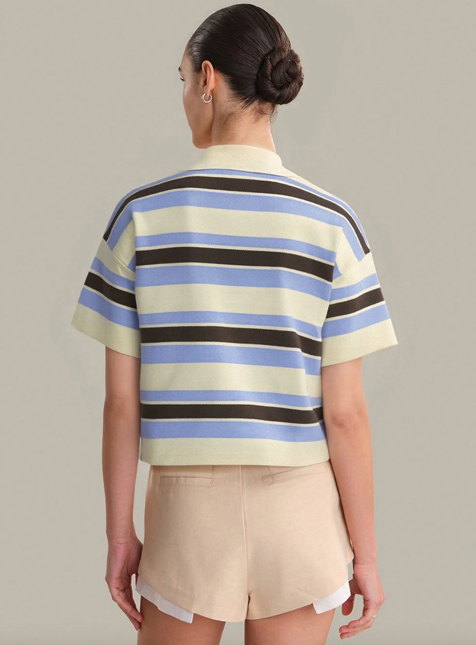Cropped Striped Polo