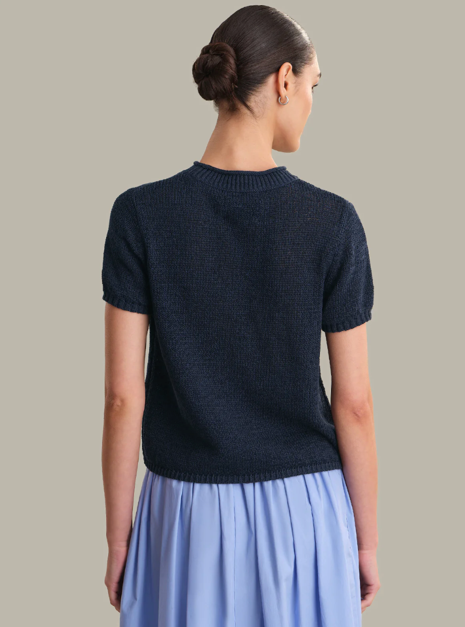 Roll Edge Short Sleeve Sweater