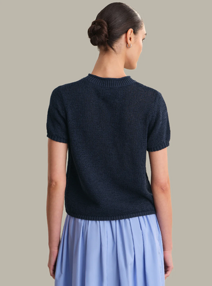 Roll Edge Short Sleeve Sweater