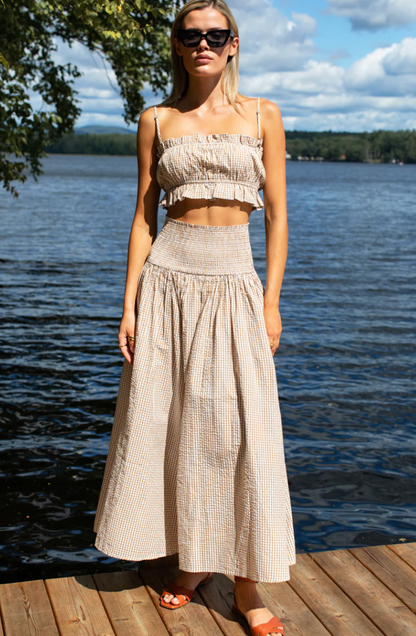 Smocked Maxi Skirt