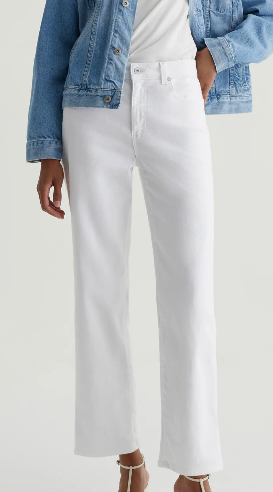 Brinley Crop - White Denim