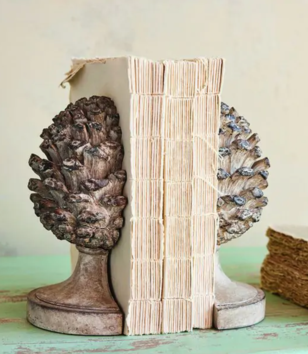 Pinecone Finial Bookends