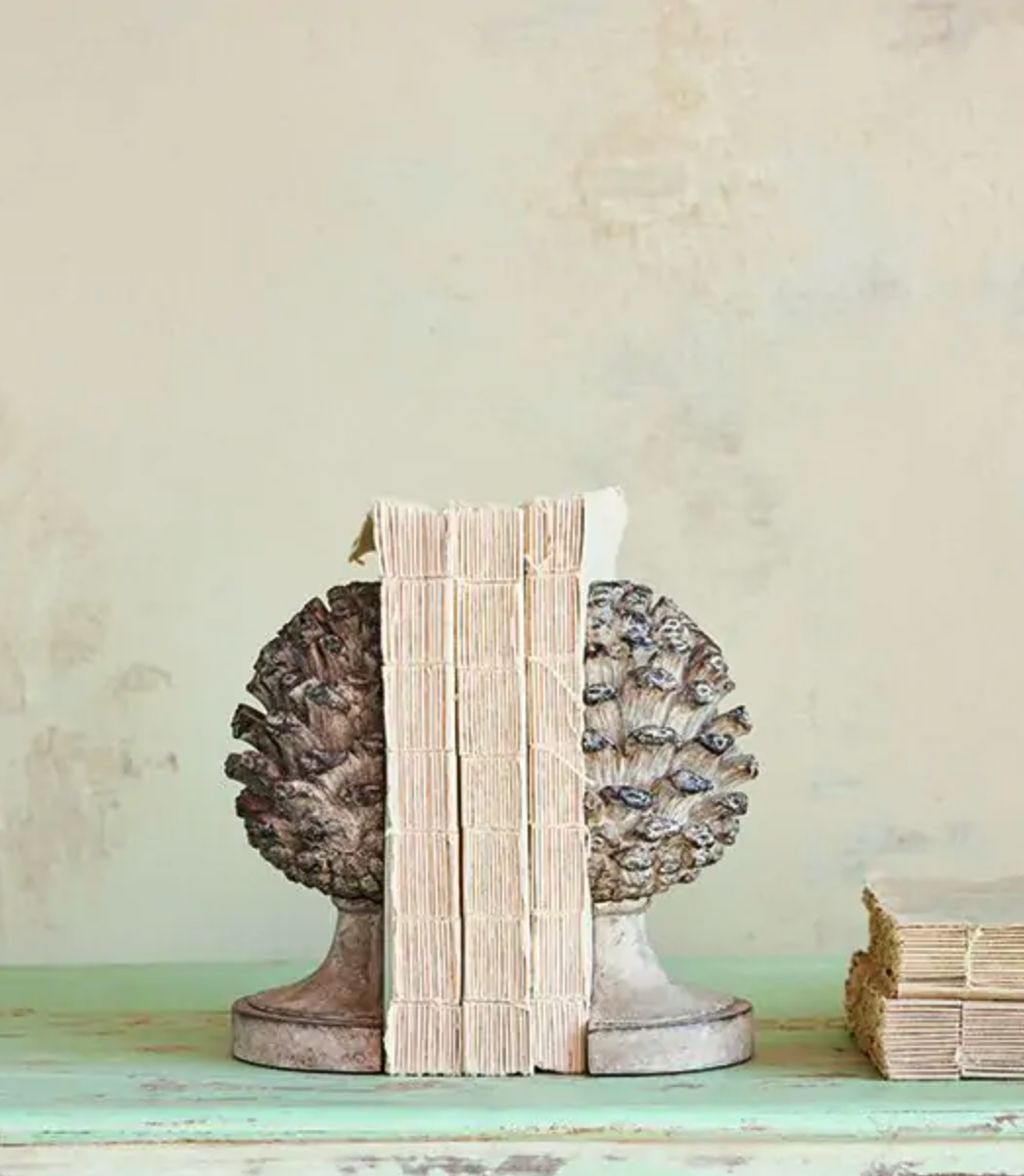 Pinecone Finial Bookends