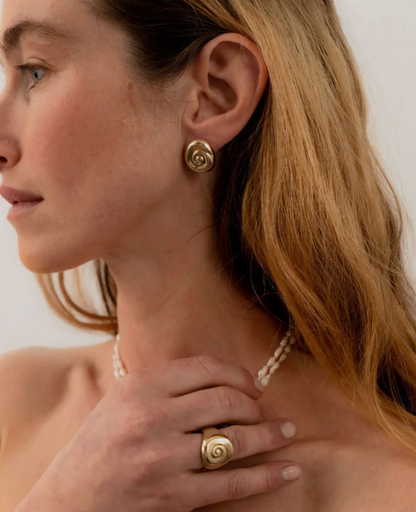 Small Compass Bronze Earrings