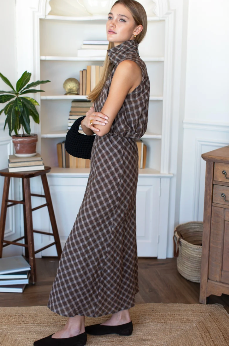 Emerson Fry Frederique Bias Skirt in Cocoa Plaid