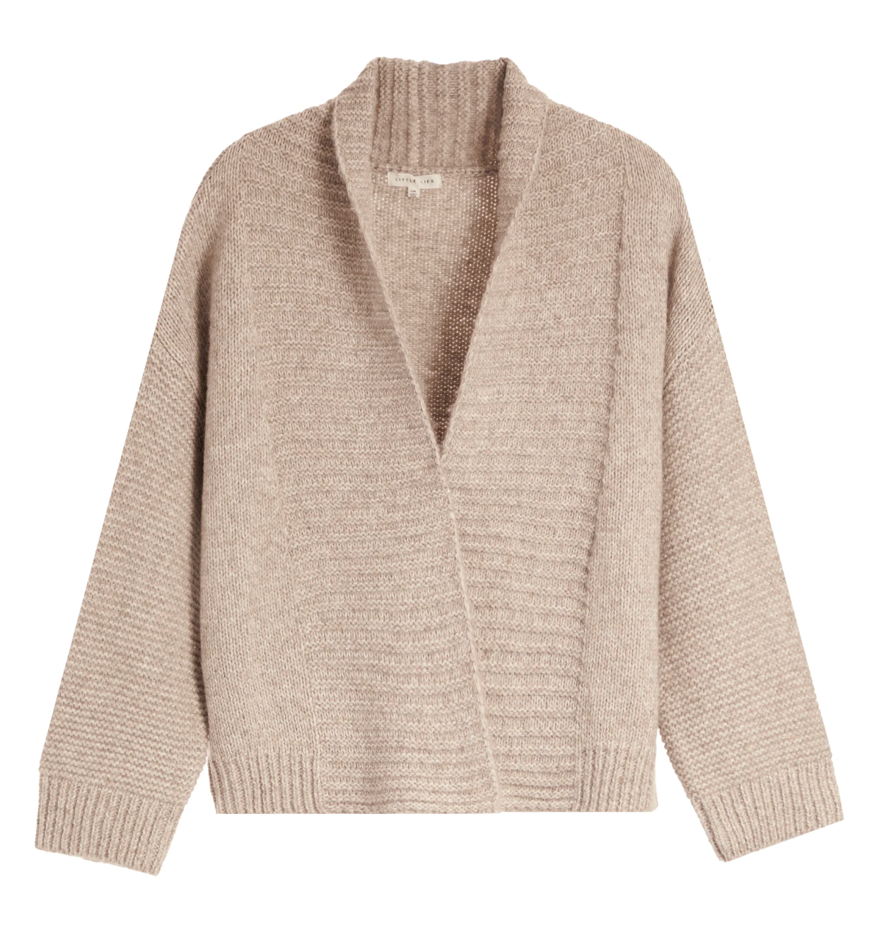 Little Lies Rue Ribbed Cardigan in Oatmeal