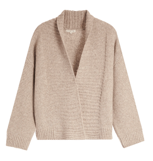 Little Lies Rue Ribbed Cardigan in Oatmeal