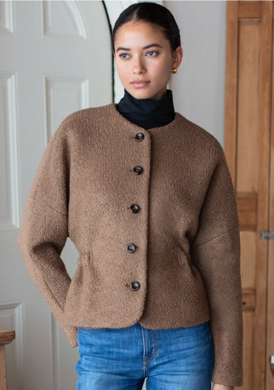 Emerson Fry Atelier Cinch Jacket in Camel Boucle