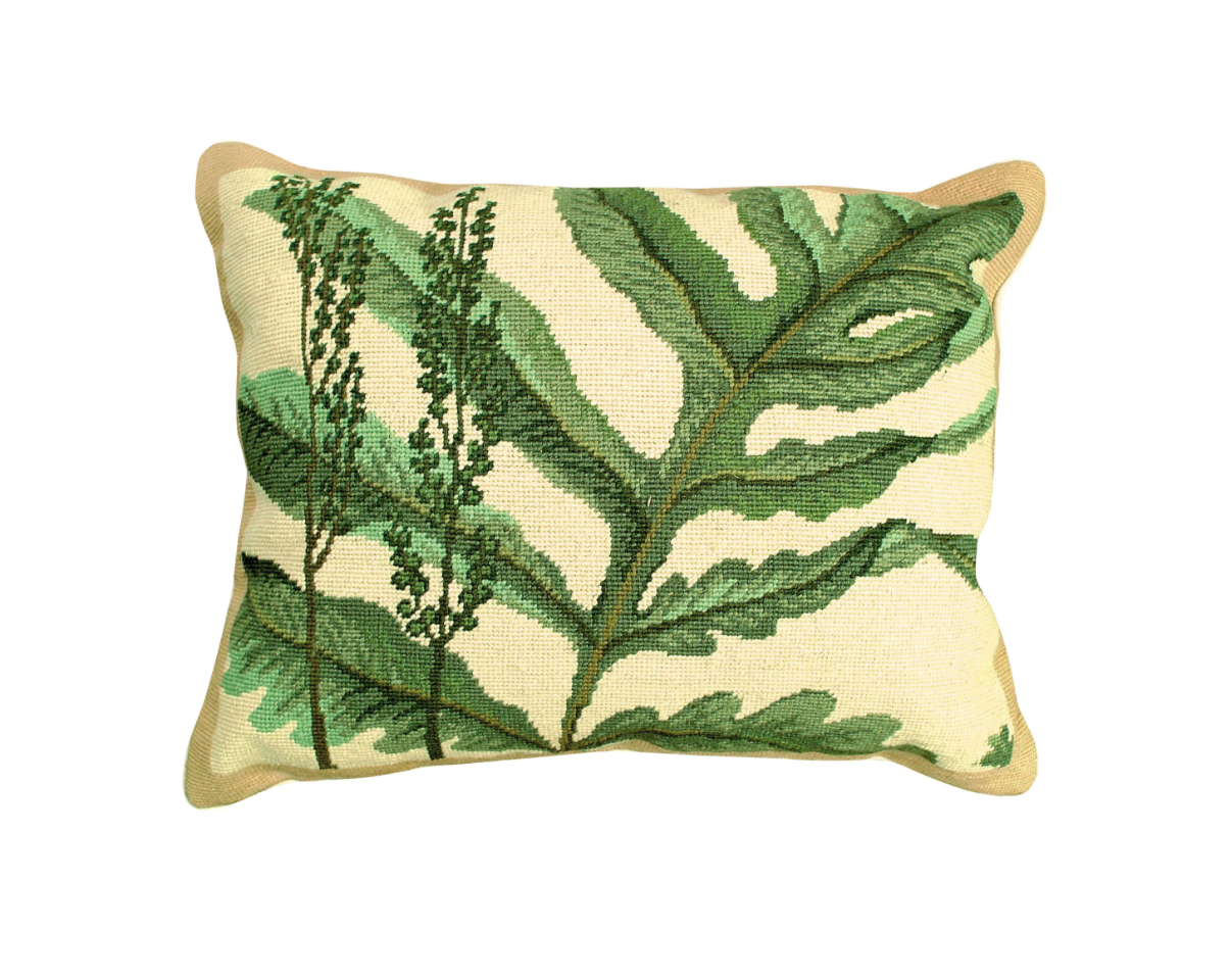 Fern Needlepoint Pillow 16" X 20"