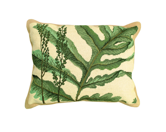 Fern Needlepoint Pillow 16" X 20"