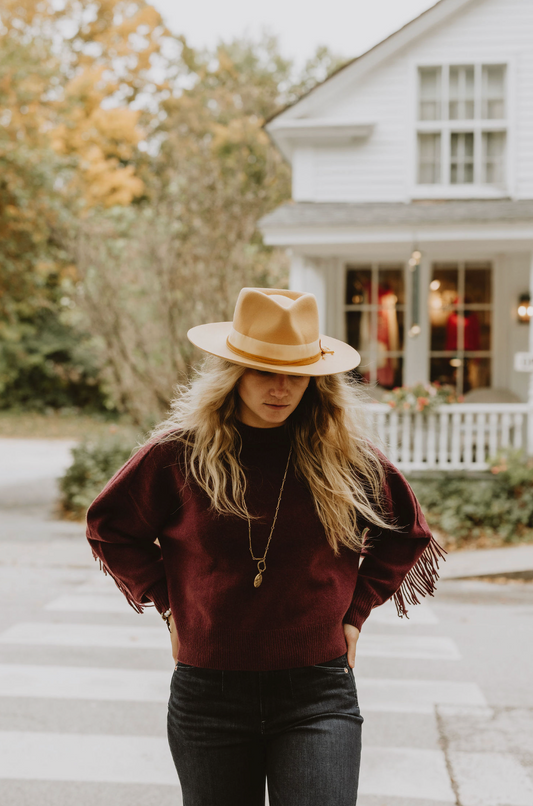 White + Warren Cashmere Blend Luxe Fringe Crewneck