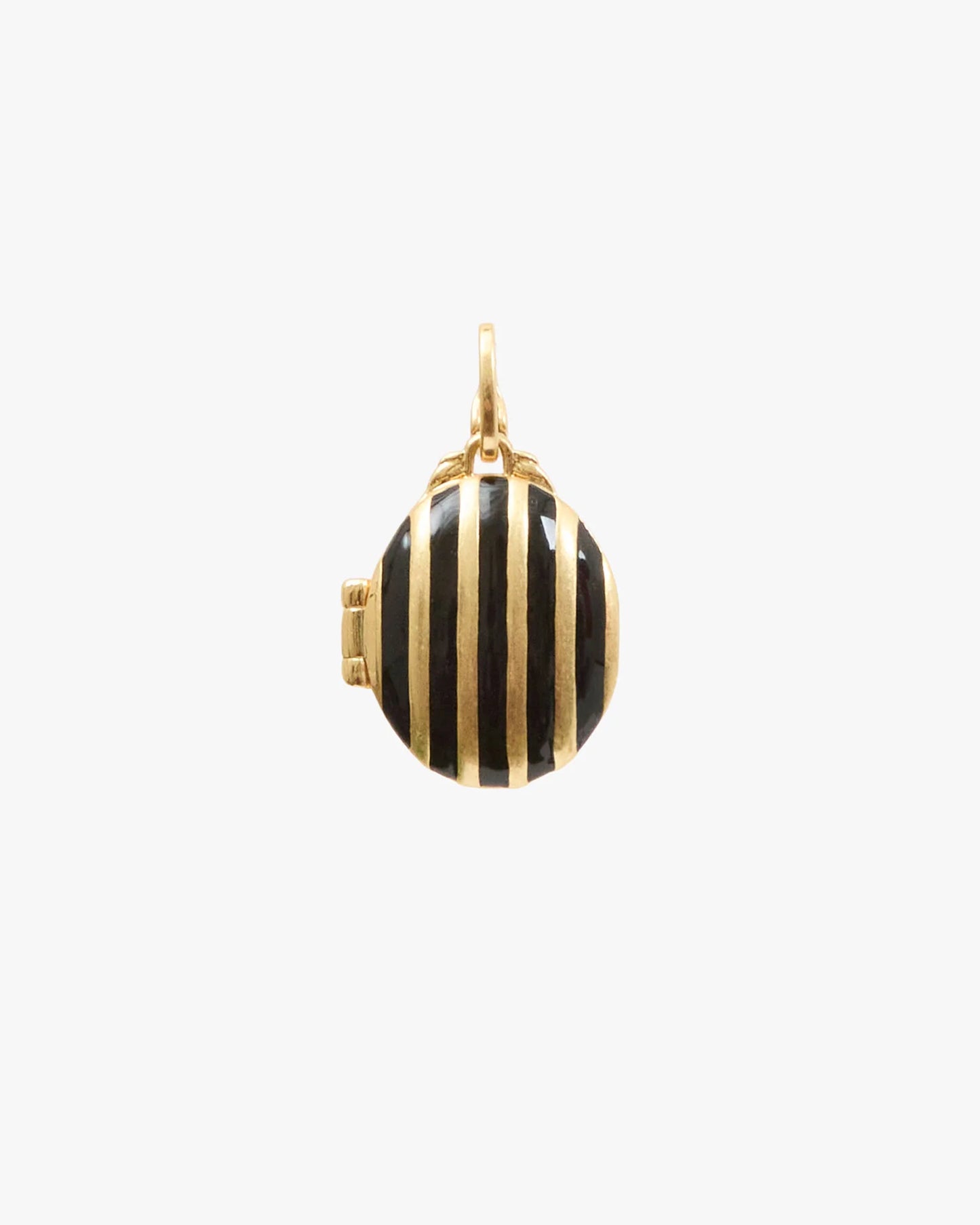 Clare V. Stripe Locket in Vintage Gold and Black