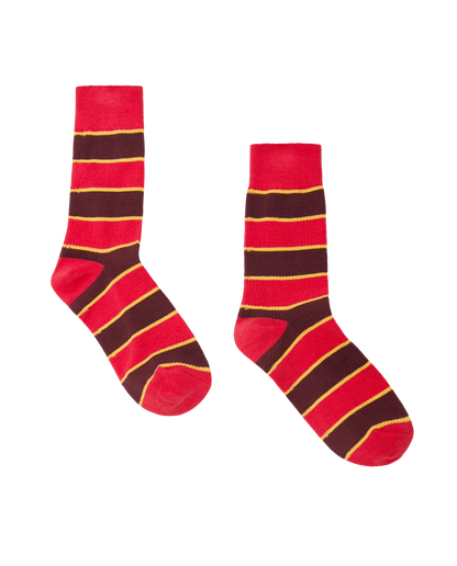 The Great Collegiate Stripe Sock in Hot Red