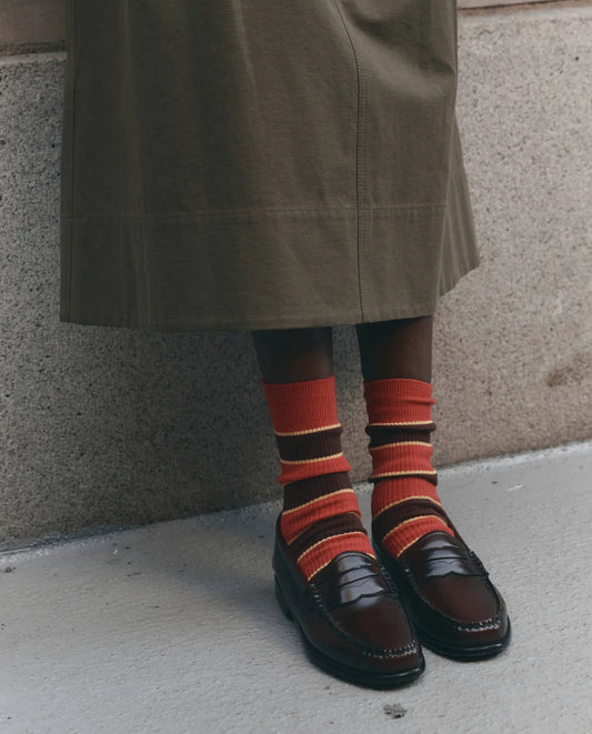 The Great Collegiate Stripe Sock in Hot Red