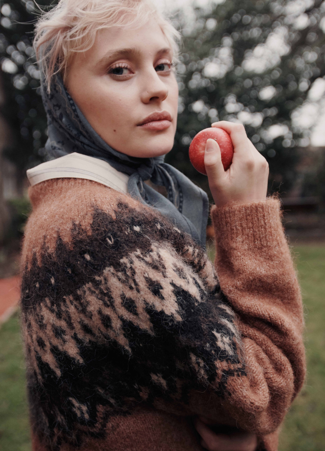 Emile et Ida Jacquard Mock Neck Sweater