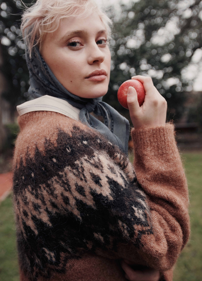 Emile et Ida Jacquard Mock Neck Sweater