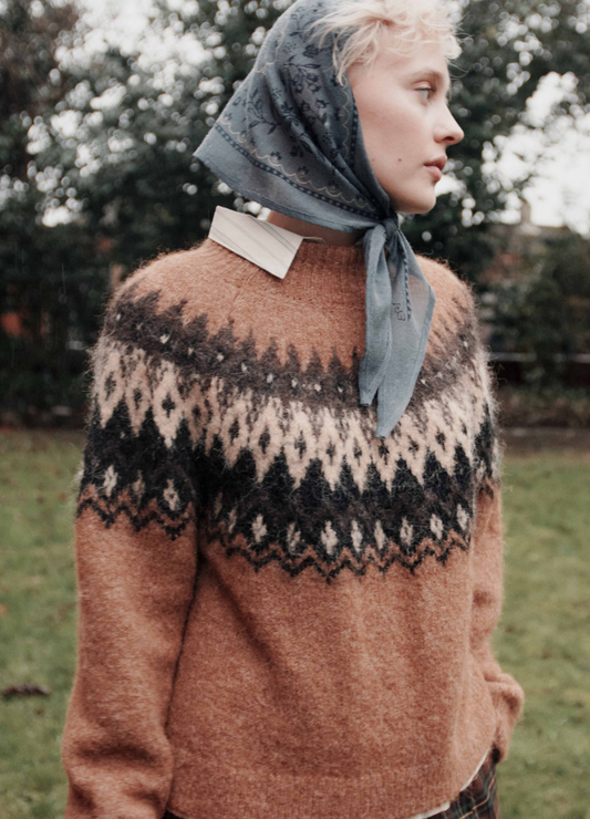 Emile et Ida Jacquard Mock Neck Sweater
