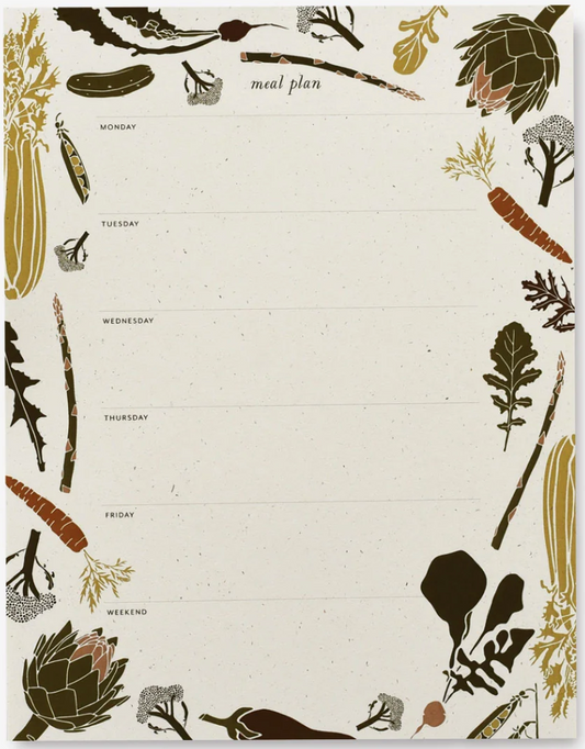 deskpad with drawn food on it to plan meals