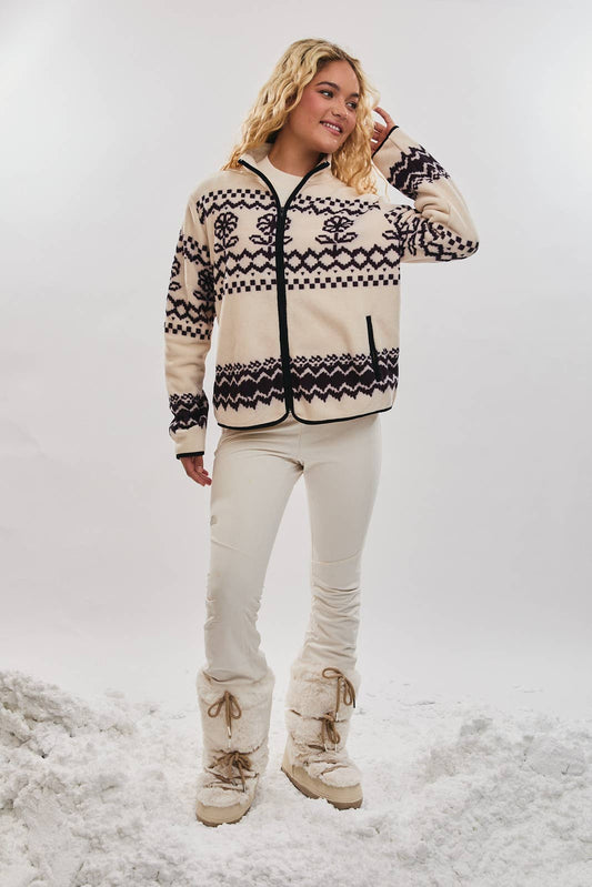 Scandinavian Printed Fleece Jacket