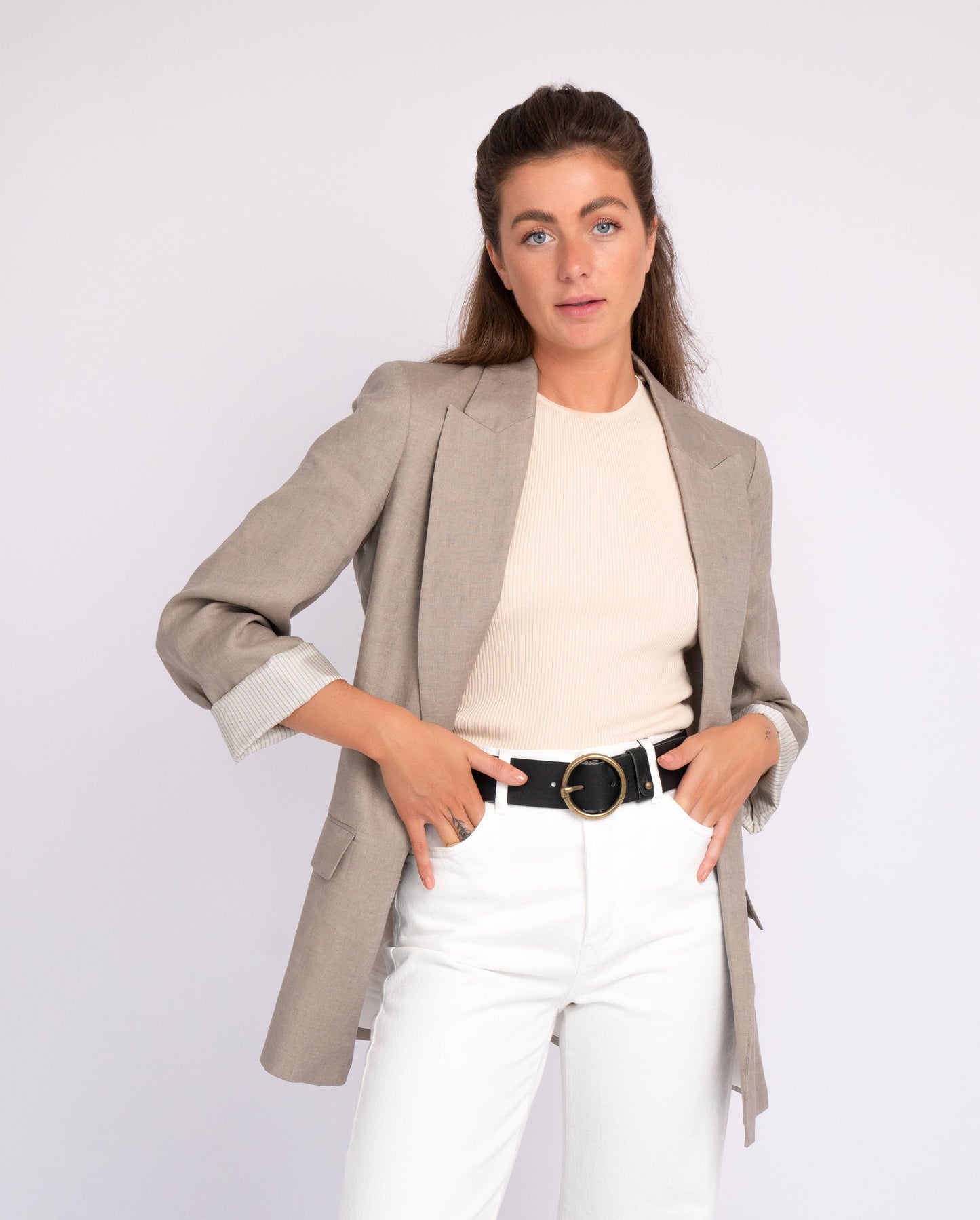 Vintage Full-Grain Leather Belt for Women