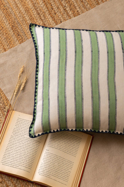 Linen Heritage Stripe Throw Pillow