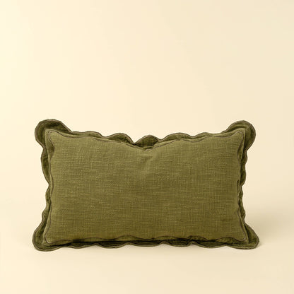 21x12 Velvet Scallop Pillow, Moss