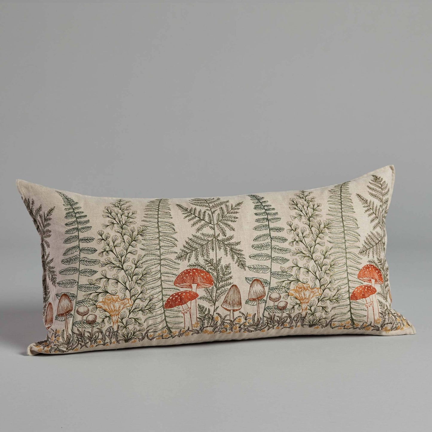 Mushrooms and Ferns Lumbar Pillow