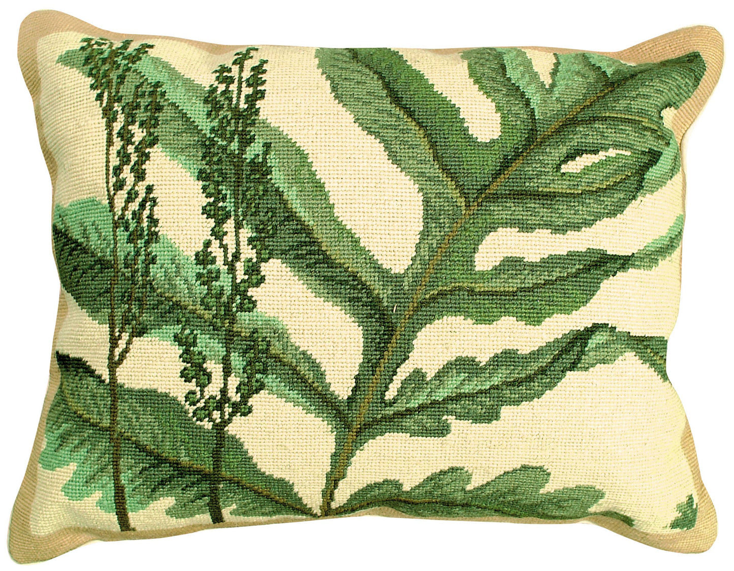 Fern Needlepoint Pillow 16" X 20"