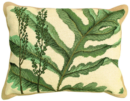 Fern Needlepoint Pillow 16" X 20"
