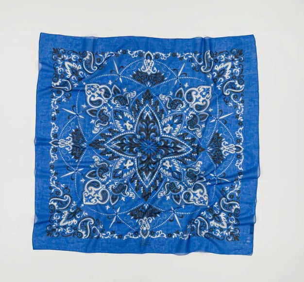 The Maison Lecomte Flament Bandana Blue Scarf