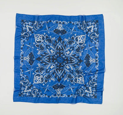 The Maison Lecomte Flament Bandana Blue Scarf