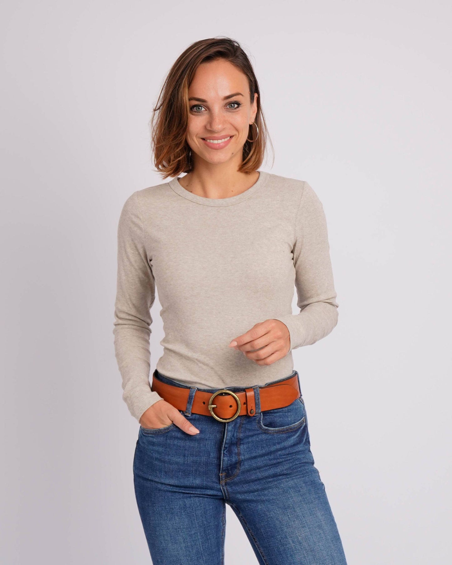 Vintage Full-Grain Leather Belt for Women