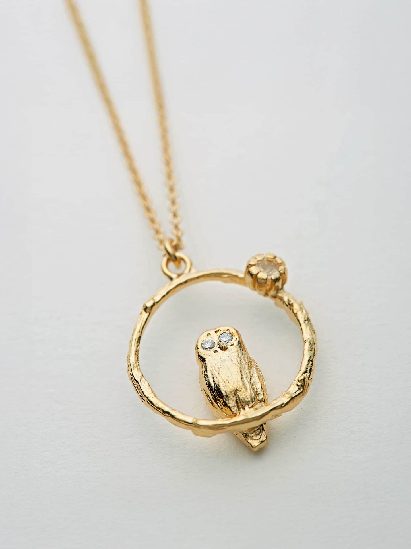 Moonstone Owl Necklace