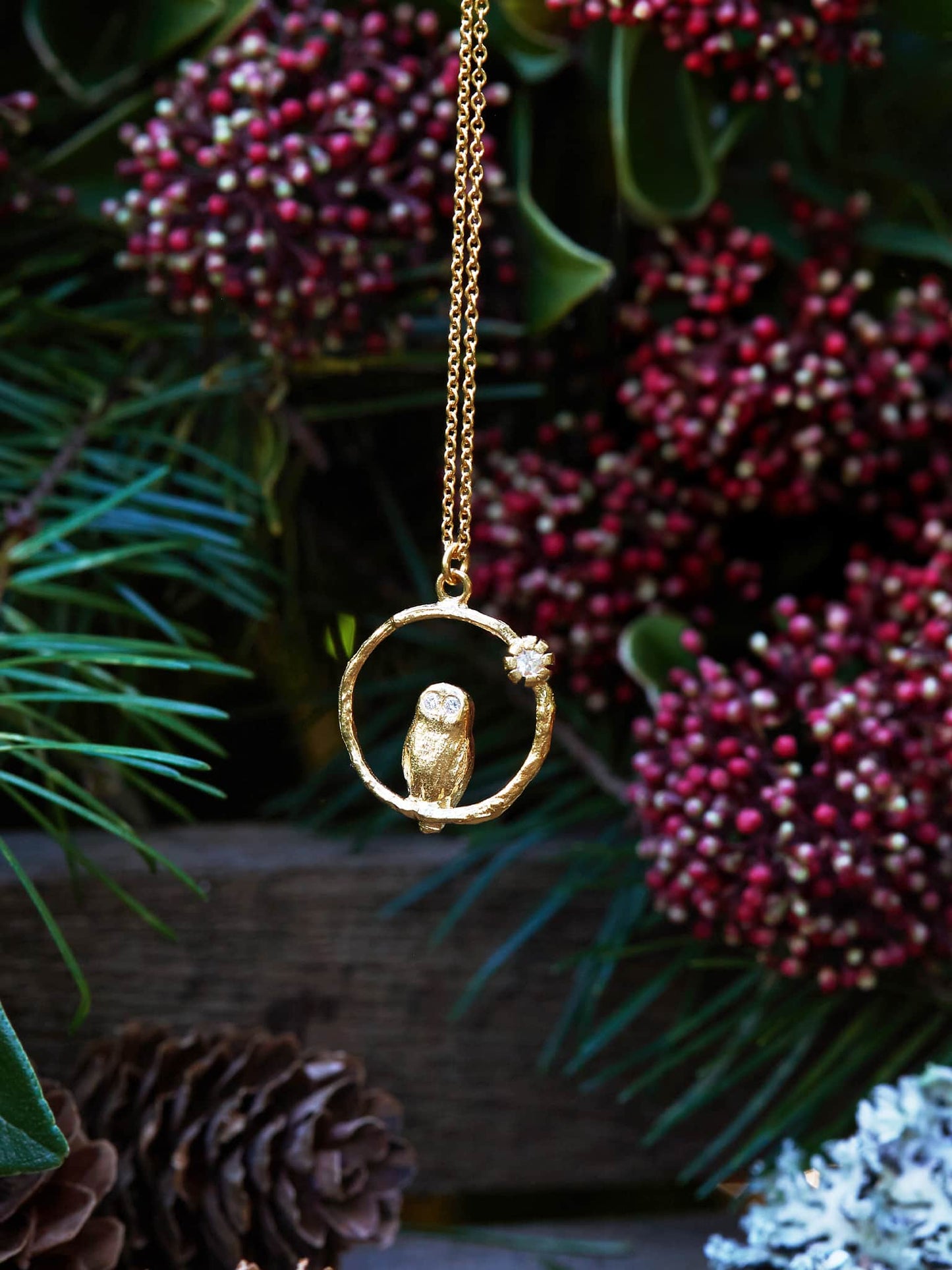 Moonstone Owl Necklace