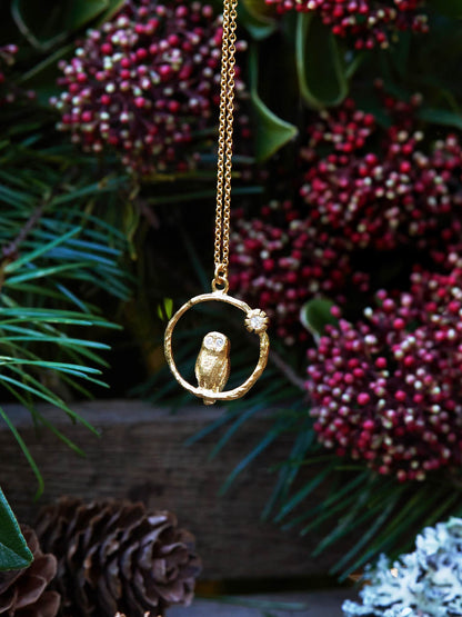 Moonstone Owl Necklace