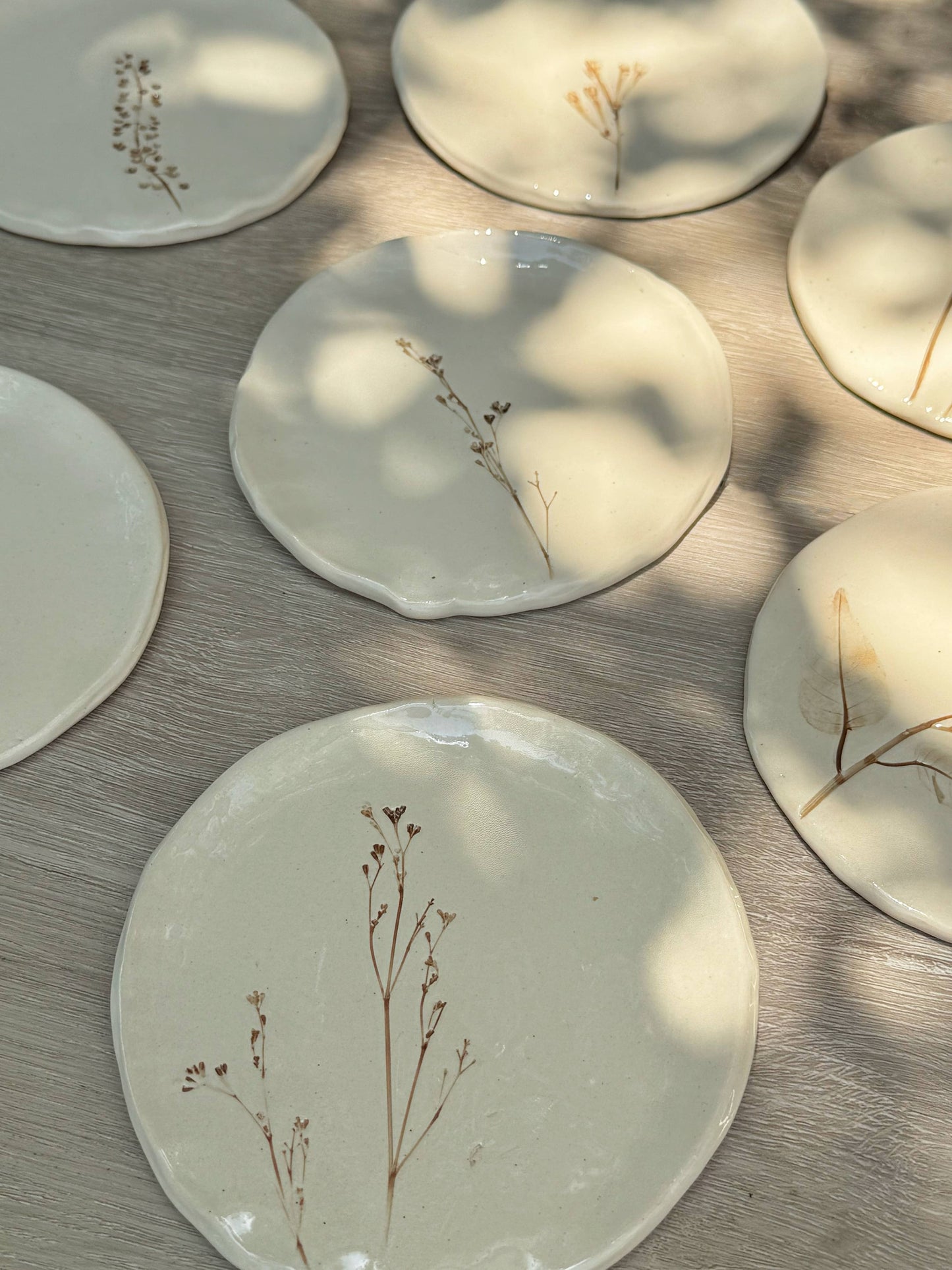 Hand-Painted Floral Spoon Rest, Brown