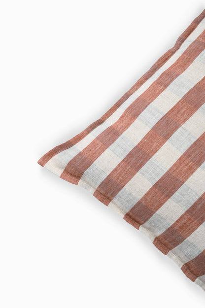 Gingham Checks Clara Linen Throw Pillow with Insert