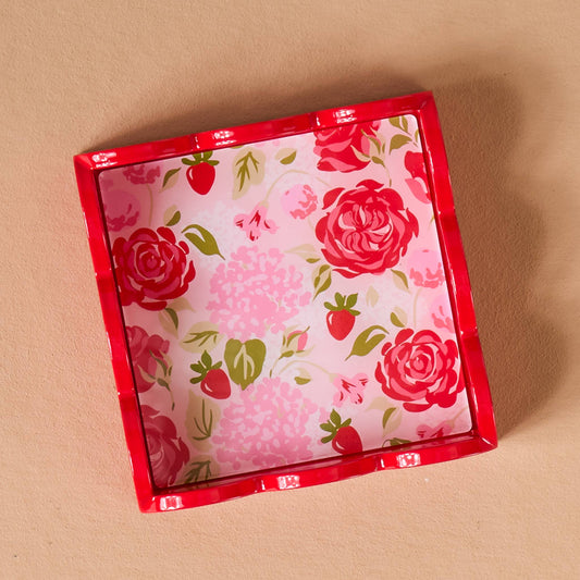 Scalloped Trinket Tray-Rose Garden