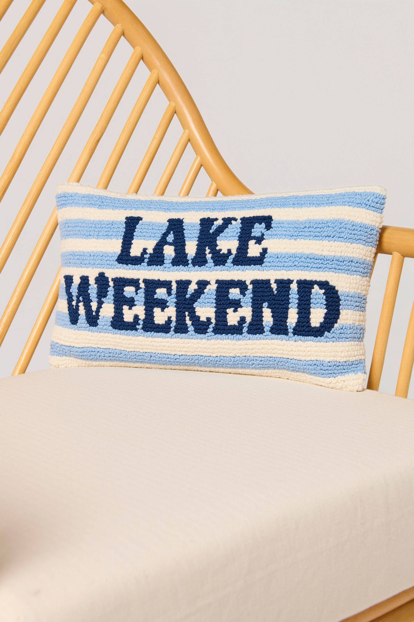 "LAKE WEEKEND" Throw Pillow 18"x10"