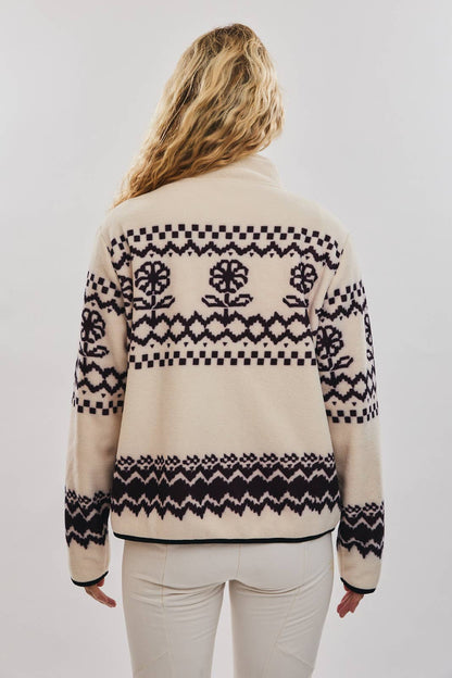 Scandinavian Printed Fleece Jacket