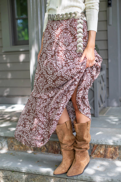Marea Brooklyn Skirt in Chocolate Lace Floral