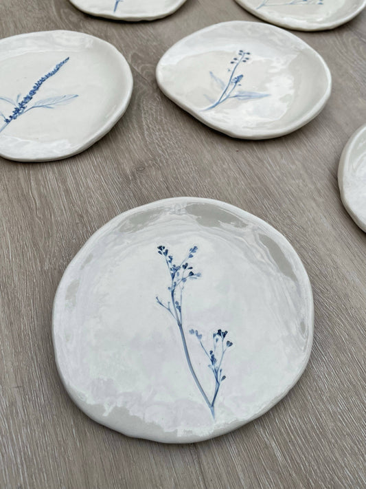 Hand-Painted Floral Spoon Rest, Blue