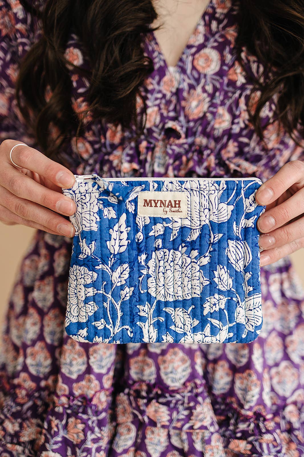 'Porcelain' quilted coin pouch