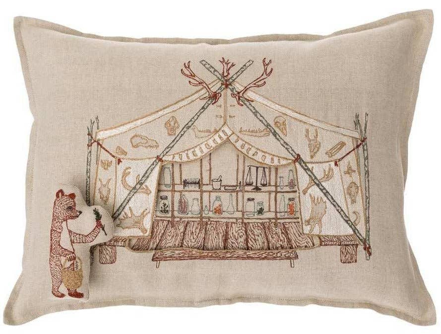 Bear Apothecary Tent Pocket Pillow