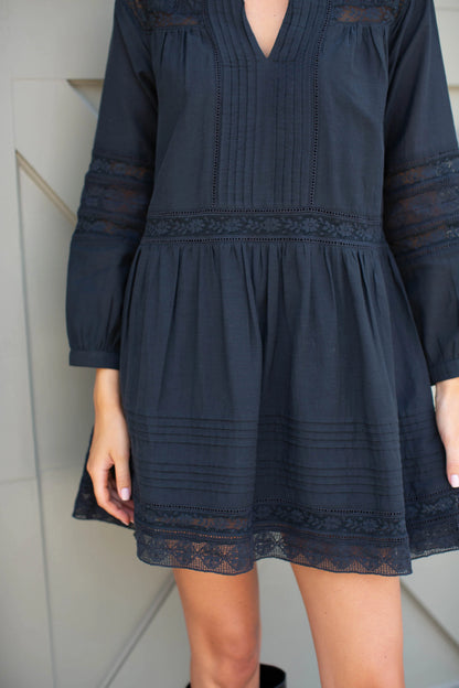 Marea Daisy Dress in Black