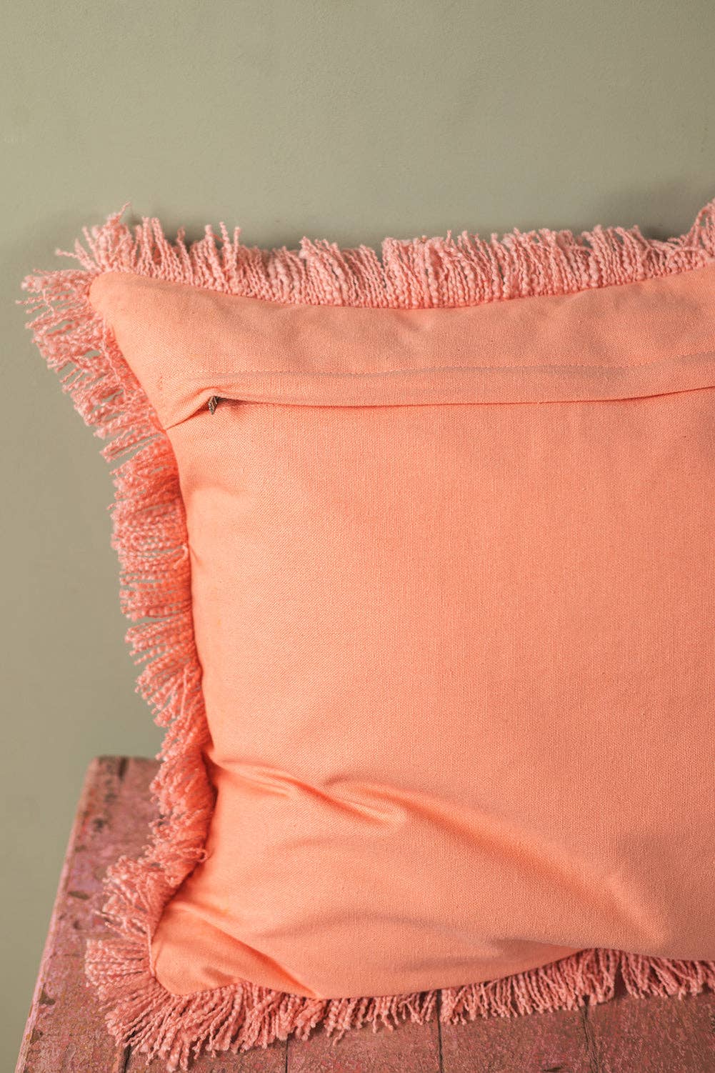 Lobster Embroidered & Tufted Pink Pillow