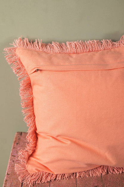 Lobster Embroidered & Tufted Pink Pillow