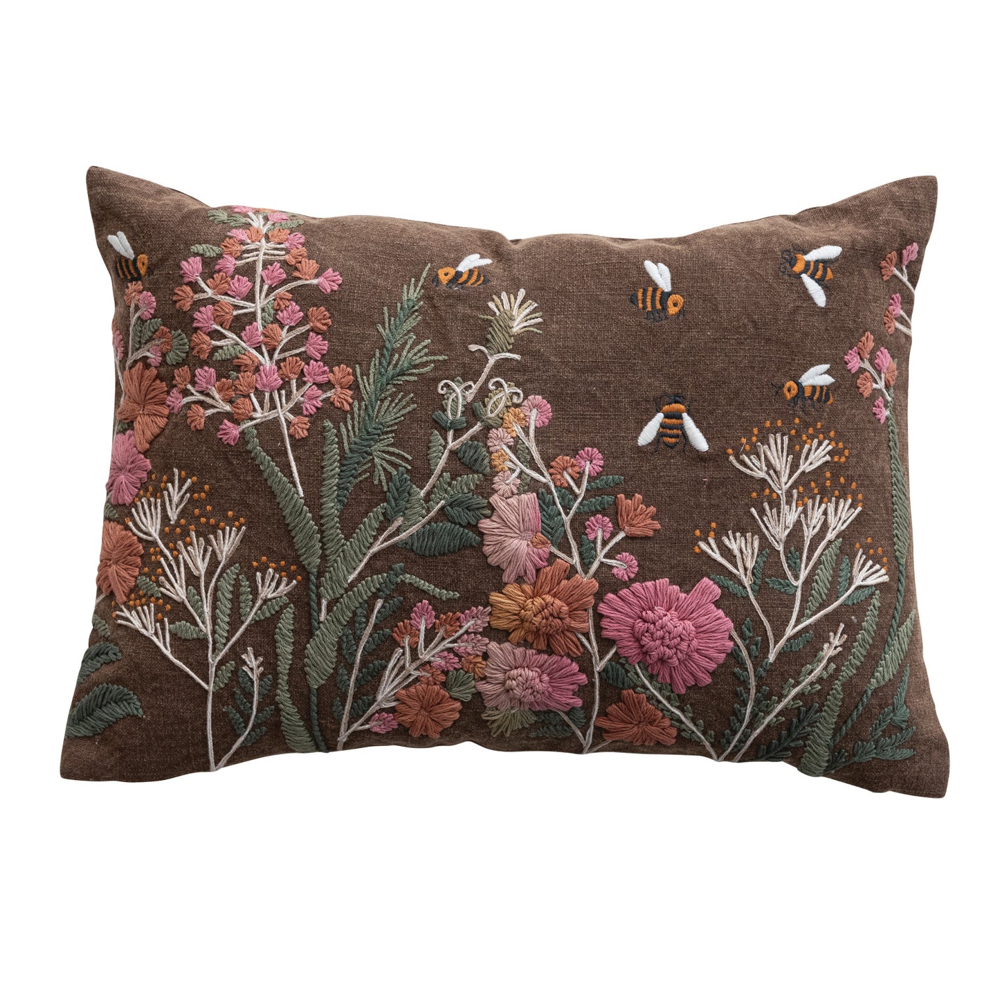 Stonewashed Cotton Slub Lumbar Pillow