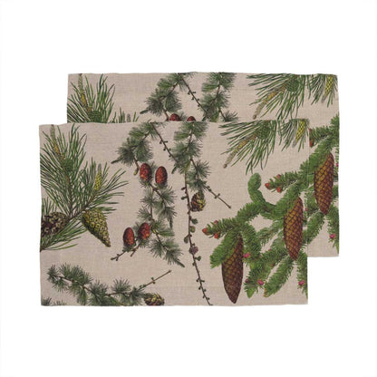 Shady Conifers Linen Placemats - Set of 2